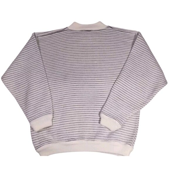 Vtg 90s Mr Rodia Striped Cross Sweater Black & White Size Large - Grunge… - Picture 5 of 5